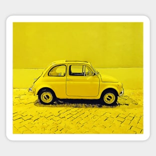 Classic Fiat 500 in Sunny Yellow Sticker
